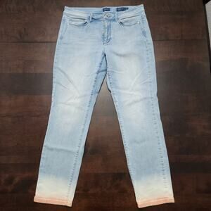 J. Jill Authentic Fit Slim Ankle Dip Dye Jeans Size 6